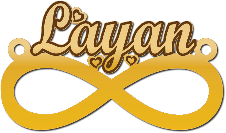 Layan · Arabic Calligraphy Laser Jewelry CAD · Closed Vector Path for Fiber Laser · Gold Name