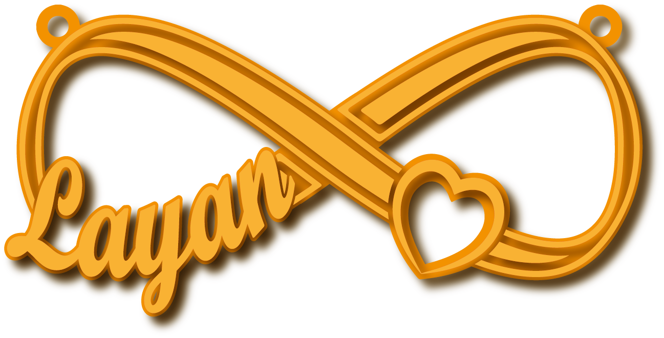 Layan · تصميم خط عربي ومجوهرات ليزر · مسار مغلق للفايبر ليزر · Gold Name - اسمك ذهب