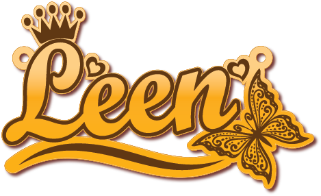 Leen · Arabic Calligraphy Laser Jewelry CAD · Closed Vector Path for Fiber Laser · Gold Name