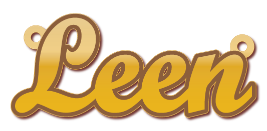 Leen · Arabic Calligraphy Laser Jewelry CAD · Closed Vector Path for Fiber Laser · Gold Name