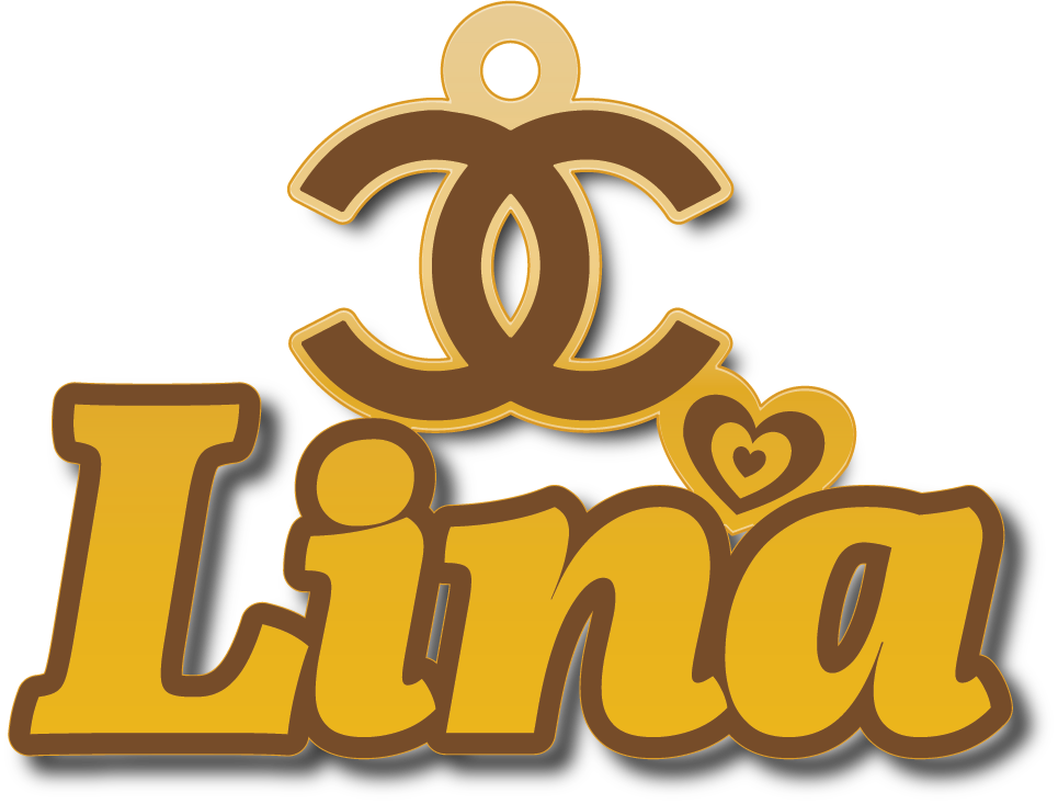 Lina · Arabic Calligraphy Laser Jewelry CAD · Closed Vector Path for Fiber Laser · Gold Name