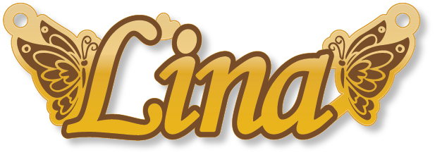 Lina · تصميم خط عربي ومجوهرات ليزر · مسار مغلق للفايبر ليزر · Gold Name - اسمك ذهب
