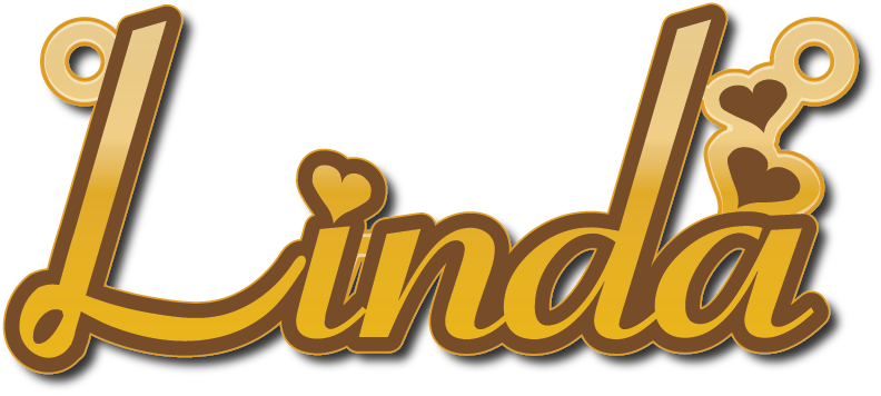 Linda · تصميم خط عربي ومجوهرات ليزر · مسار مغلق للفايبر ليزر · Gold Name - اسمك ذهب