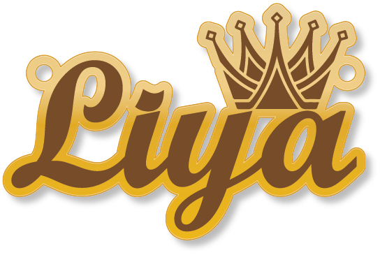 Liya · Arabic Calligraphy Laser Jewelry CAD · Closed Vector Path for Fiber Laser · Gold Name