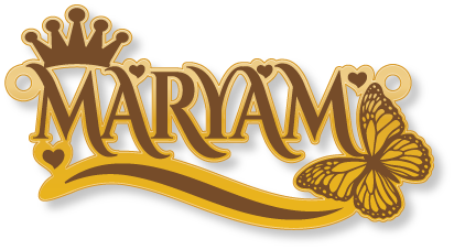 MARYAM · تصميم خط عربي ومجوهرات ليزر · مسار مغلق للفايبر ليزر · Gold Name - اسمك ذهب