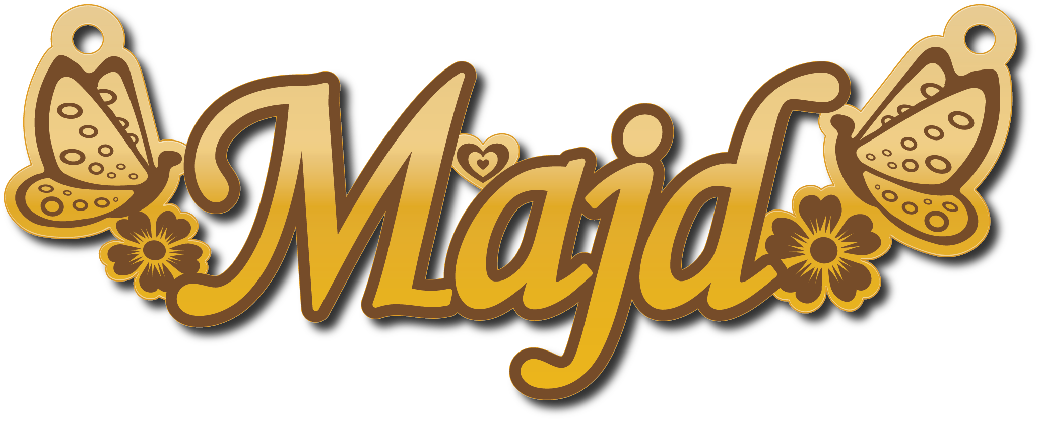 Majd · تصميم خط عربي ومجوهرات ليزر · مسار مغلق للفايبر ليزر · Gold Name - اسمك ذهب