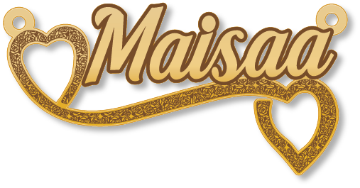 Maisaa · تصميم خط عربي ومجوهرات ليزر · مسار مغلق للفايبر ليزر · Gold Name - اسمك ذهب