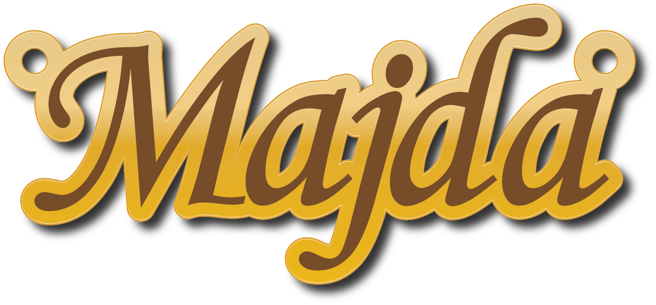 Majda · Arabic Calligraphy Laser Jewelry CAD · Closed Vector Path for Fiber Laser · Gold Name