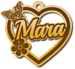 Mara · تصميم خط عربي ومجوهرات ليزر · مسار مغلق للفايبر ليزر · Gold Name - اسمك ذهب