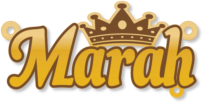 Marah · تصميم خط عربي ومجوهرات ليزر · مسار مغلق للفايبر ليزر · Gold Name - اسمك ذهب