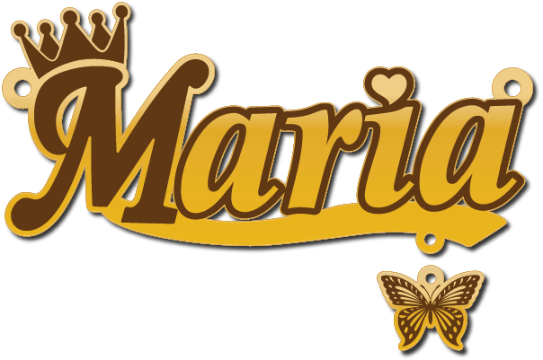 Maria · Arabic Calligraphy Laser Jewelry CAD · Closed Vector Path for Fiber Laser · Gold Name