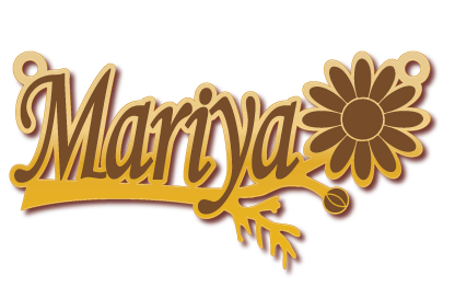Mariya · Arabic Calligraphy Laser Jewelry CAD · Closed Vector Path for Fiber Laser · Gold Name