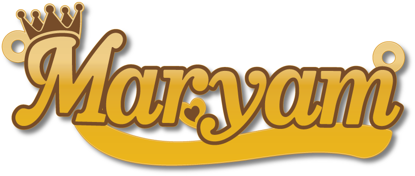 Maryam · تصميم خط عربي ومجوهرات ليزر · مسار مغلق للفايبر ليزر · Gold Name - اسمك ذهب