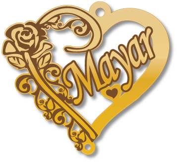 Mayar · تصميم خط عربي ومجوهرات ليزر · مسار مغلق للفايبر ليزر · Gold Name - اسمك ذهب