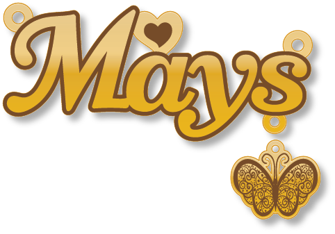 Mays · Arabic Calligraphy Laser Jewelry CAD · Closed Vector Path for Fiber Laser · Gold Name