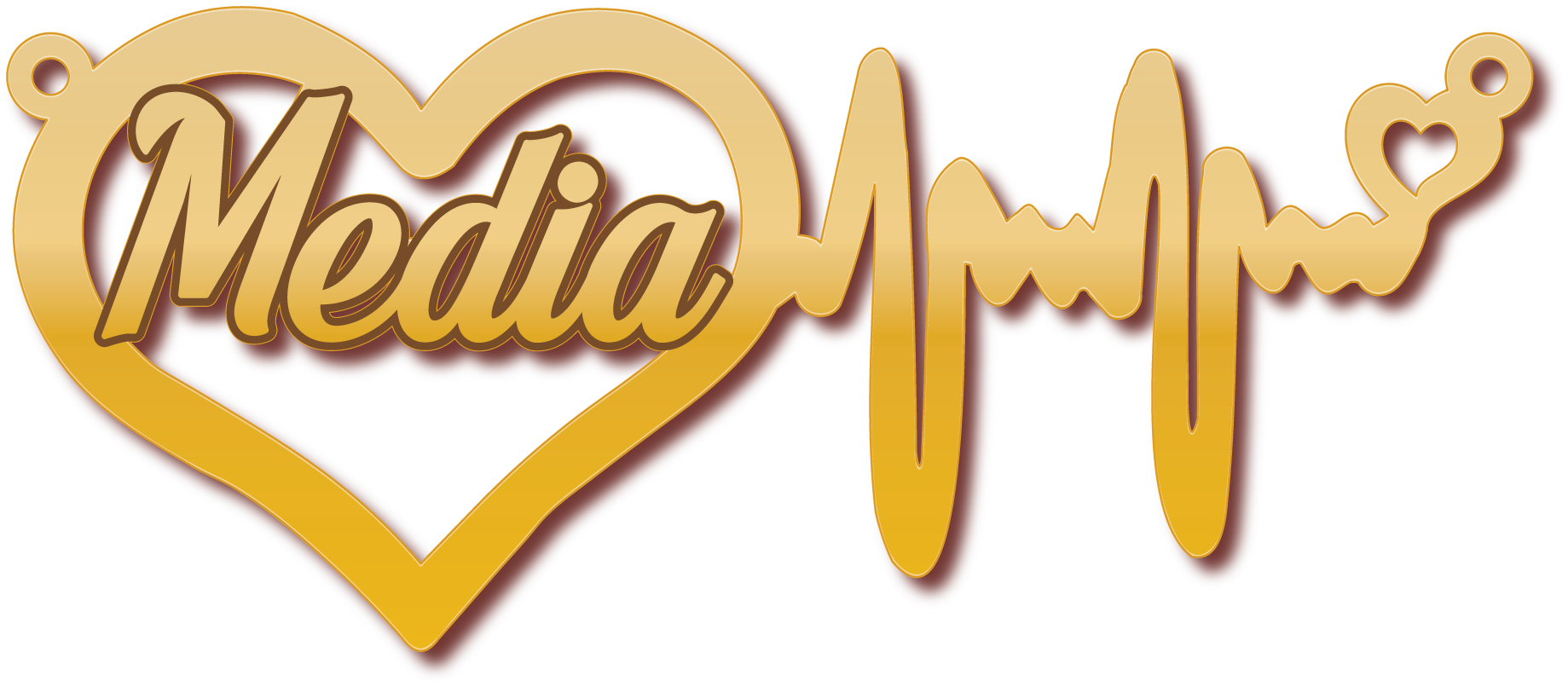 Media مع نبض قلب · تصميم خط عربي ومجوهرات ليزر · مسار مغلق للفايبر ليزر · Gold Name - اسمك ذهب