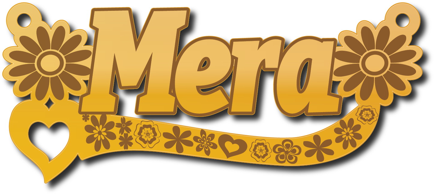 Mera · تصميم خط عربي ومجوهرات ليزر · مسار مغلق للفايبر ليزر · Gold Name - اسمك ذهب