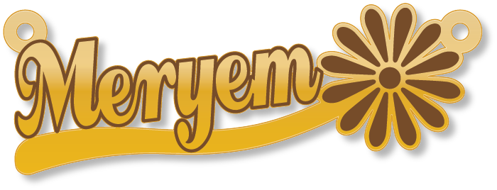 Meryem · تصميم خط عربي ومجوهرات ليزر · مسار مغلق للفايبر ليزر · Gold Name - اسمك ذهب