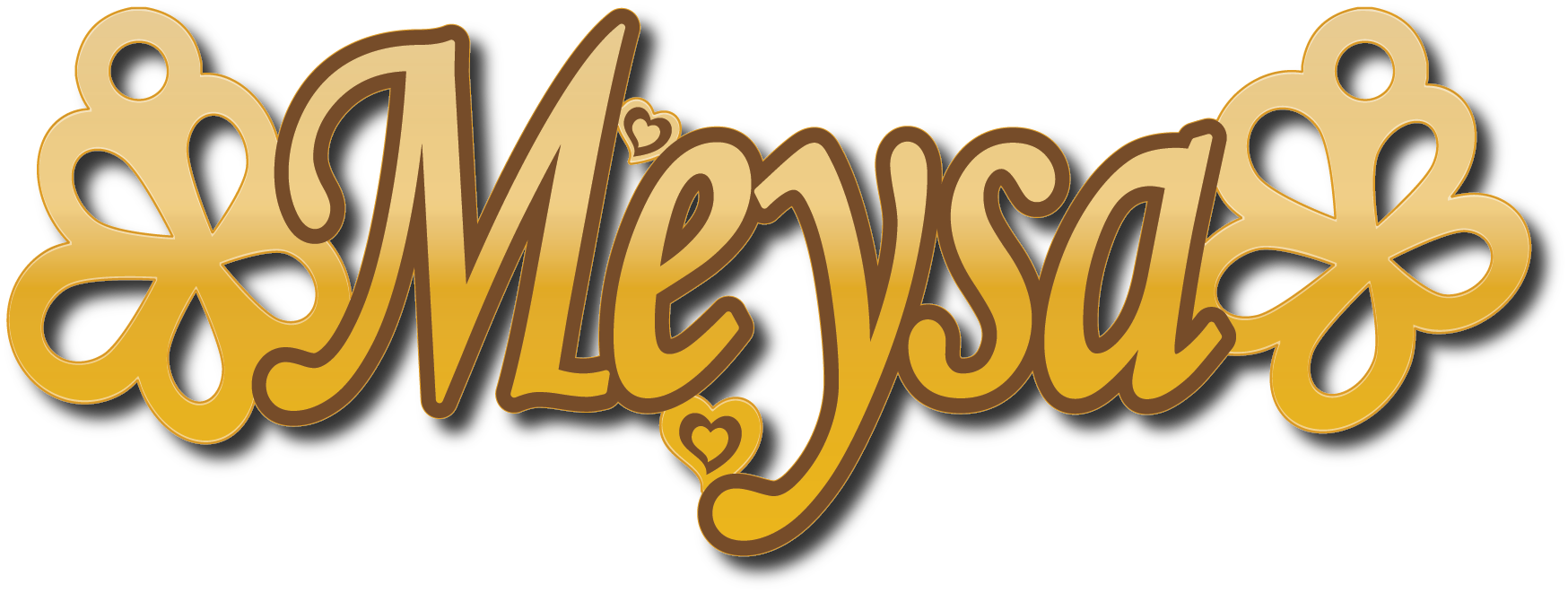 Meysa · تصميم خط عربي ومجوهرات ليزر · مسار مغلق للفايبر ليزر · Gold Name - اسمك ذهب