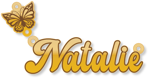 Natalie · تصميم خط عربي ومجوهرات ليزر · مسار مغلق للفايبر ليزر · Gold Name - اسمك ذهب