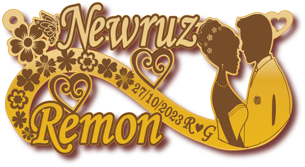 Newruz Remon · تصميم خط عربي ومجوهرات ليزر · مسار مغلق للفايبر ليزر · Gold Name - اسمك ذهب