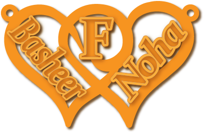 Basher F Noha · Arabic Calligraphy Laser Jewelry CAD · Closed Vector Path for Fiber Laser · Gold Name