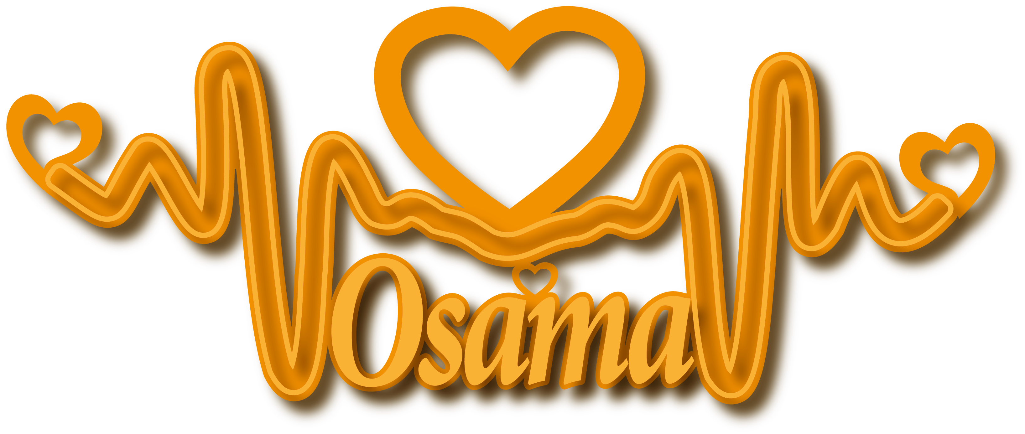 Osamaمع نبض قلب · تصميم خط عربي ومجوهرات ليزر · مسار مغلق للفايبر ليزر · Gold Name - اسمك ذهب
