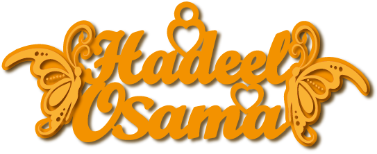 Hadeel Osama · Arabic Calligraphy Laser Jewelry CAD · Closed Vector Path for Fiber Laser · Gold Name