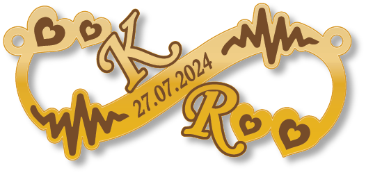 K R · تصميم خط عربي ومجوهرات ليزر · مسار مغلق للفايبر ليزر · Gold Name - اسمك ذهب