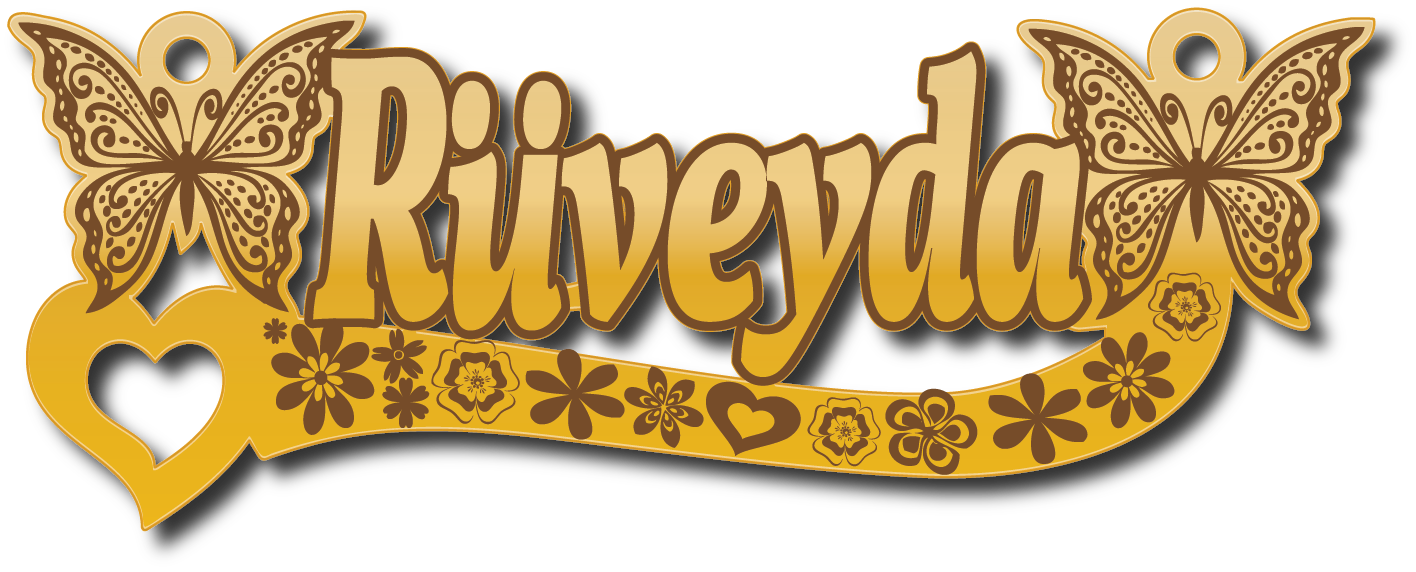 Rüveyda · تصميم خط عربي ومجوهرات ليزر · مسار مغلق للفايبر ليزر · Gold Name - اسمك ذهب