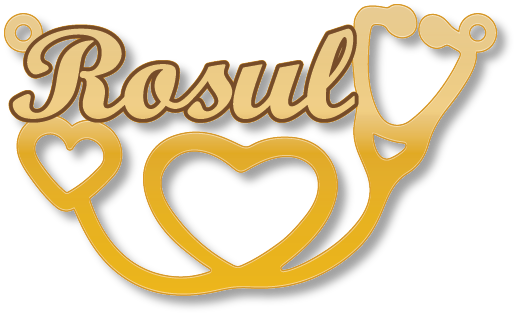 ROSUL رسل · تصميم خط عربي ومجوهرات ليزر · مسار مغلق للفايبر ليزر · Gold Name - اسمك ذهب