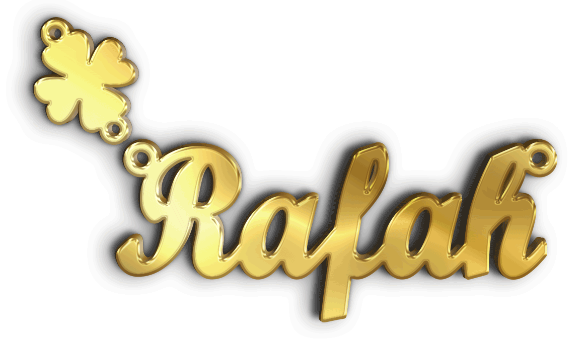 Rafah · تصميم خط عربي ومجوهرات ليزر · مسار مغلق للفايبر ليزر · Gold Name - اسمك ذهب