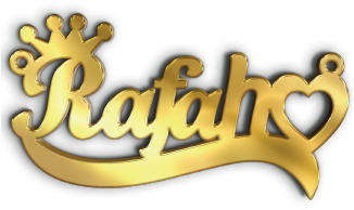 Rafah · تصميم خط عربي ومجوهرات ليزر · مسار مغلق للفايبر ليزر · Gold Name - اسمك ذهب