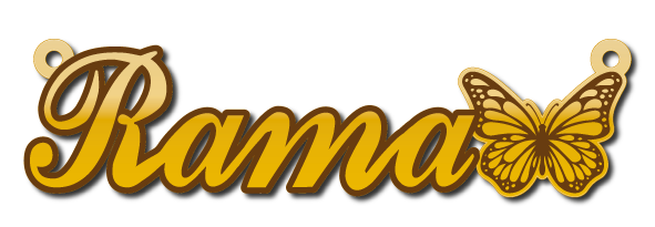 Rama · تصميم خط عربي ومجوهرات ليزر · مسار مغلق للفايبر ليزر · Gold Name - اسمك ذهب