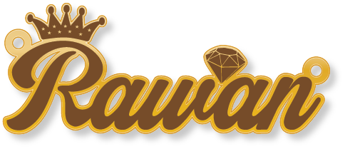Rawan · Arabic Calligraphy Laser Jewelry CAD · Closed Vector Path for Fiber Laser · Gold Name