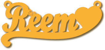 Reem مع سحبه قلب · تصميم خط عربي ومجوهرات ليزر · مسار مغلق للفايبر ليزر · Gold Name - اسمك ذهب