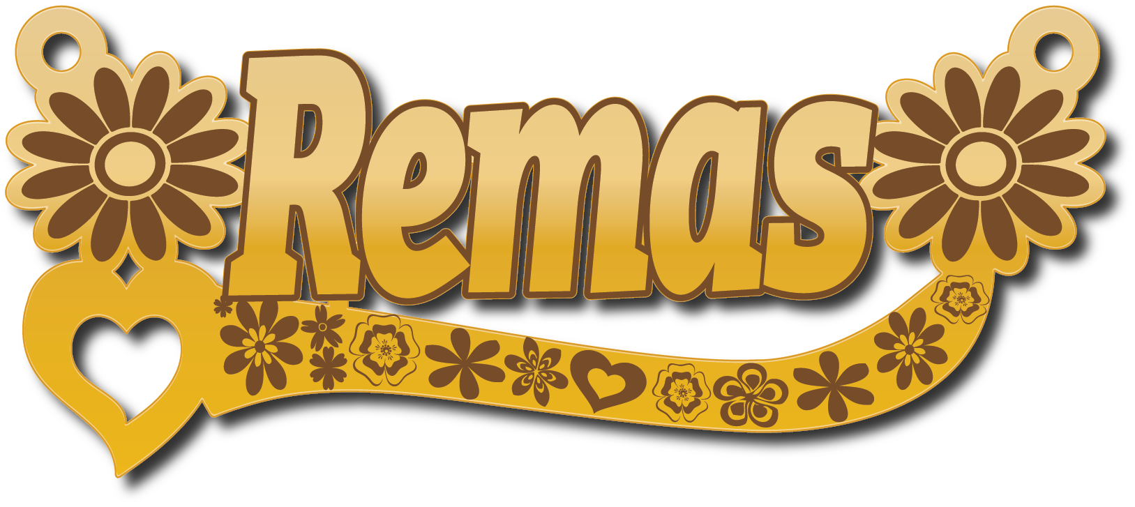 Remas · تصميم خط عربي ومجوهرات ليزر · مسار مغلق للفايبر ليزر · Gold Name - اسمك ذهب