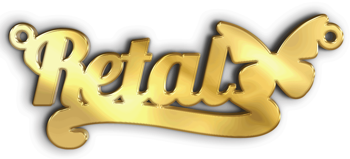 Retal ريتال · Arabic Calligraphy Laser Jewelry CAD · Closed Vector Path for Fiber Laser · Gold Name