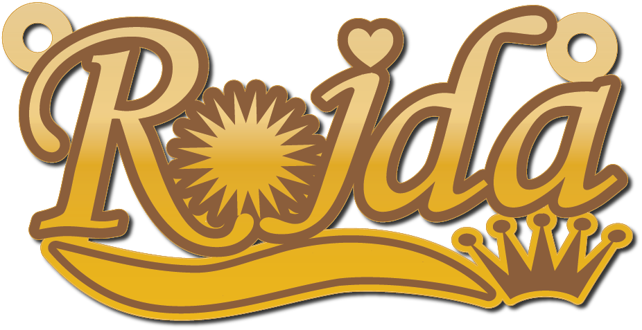 Rjda · تصميم خط عربي ومجوهرات ليزر · مسار مغلق للفايبر ليزر · Gold Name - اسمك ذهب