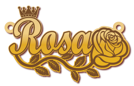 Rosa · تصميم خط عربي ومجوهرات ليزر · مسار مغلق للفايبر ليزر · Gold Name - اسمك ذهب