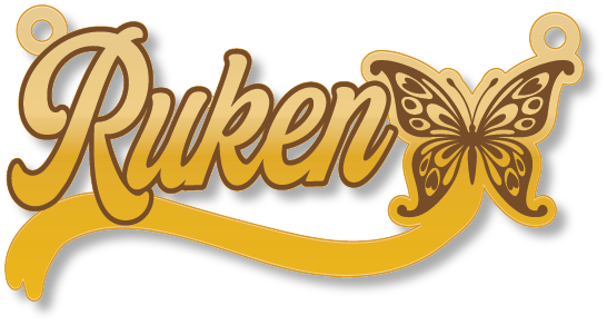 Ruken · تصميم خط عربي ومجوهرات ليزر · مسار مغلق للفايبر ليزر · Gold Name - اسمك ذهب