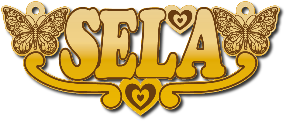 Sela · تصميم خط عربي ومجوهرات ليزر · مسار مغلق للفايبر ليزر · Gold Name - اسمك ذهب
