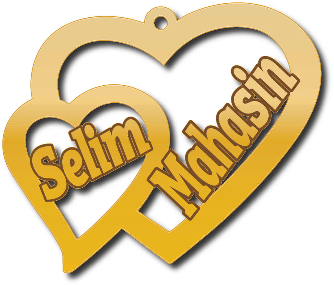 Selim Mahasin · تصميم خط عربي ومجوهرات ليزر · مسار مغلق للفايبر ليزر · Gold Name - اسمك ذهب