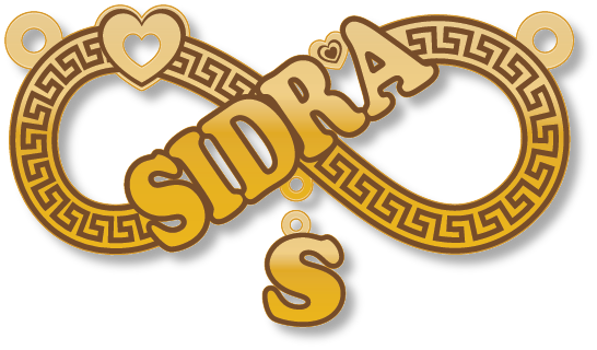 Sidra سيدا سيدة · تصميم خط عربي ومجوهرات ليزر · مسار مغلق للفايبر ليزر · Gold Name - اسمك ذهب