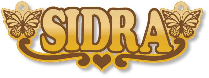 Sidra · تصميم خط عربي ومجوهرات ليزر · مسار مغلق للفايبر ليزر · Gold Name - اسمك ذهب