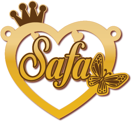 Safa · Arabic Calligraphy Laser Jewelry CAD · Closed Vector Path for Fiber Laser · Gold Name