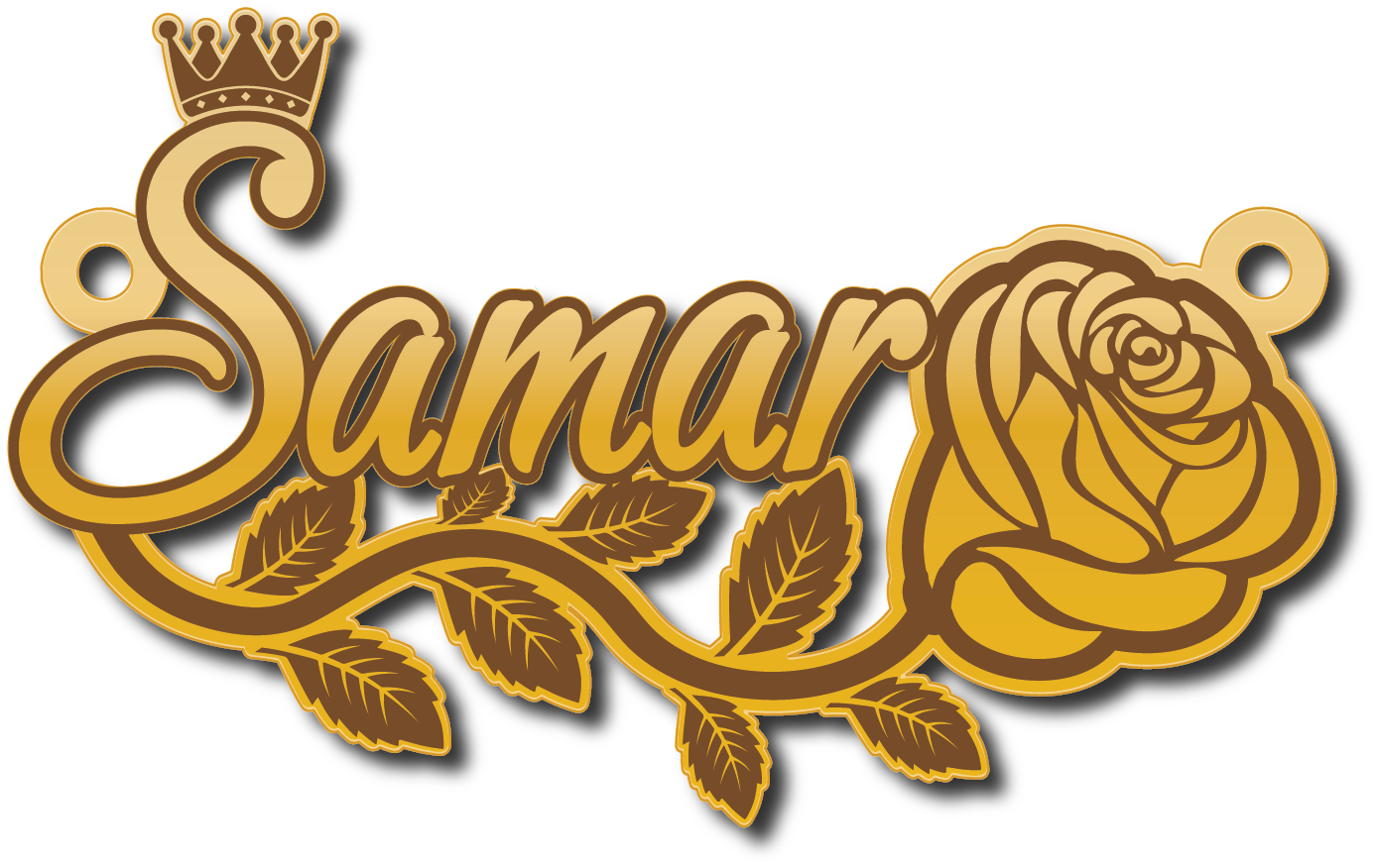 Samar · تصميم خط عربي ومجوهرات ليزر · مسار مغلق للفايبر ليزر · Gold Name - اسمك ذهب