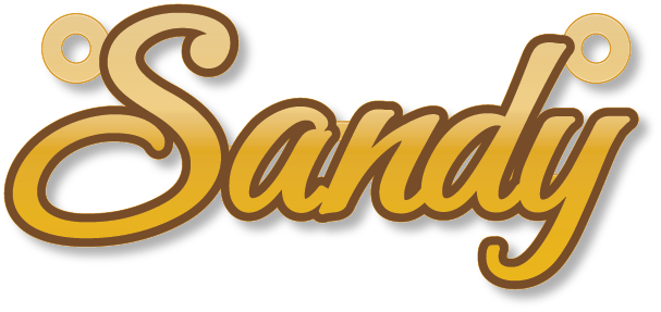 Sandy · تصميم خط عربي ومجوهرات ليزر · مسار مغلق للفايبر ليزر · Gold Name - اسمك ذهب