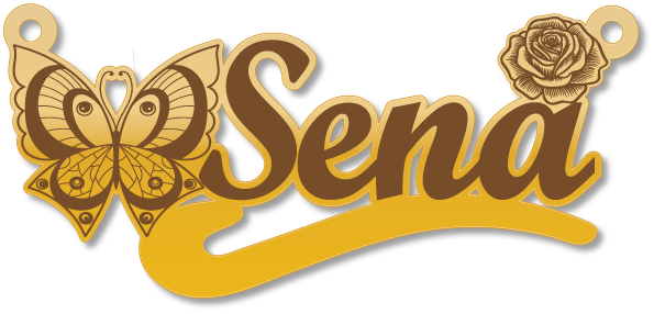 Sena · Arabic Calligraphy Laser Jewelry CAD · Closed Vector Path for Fiber Laser · Gold Name