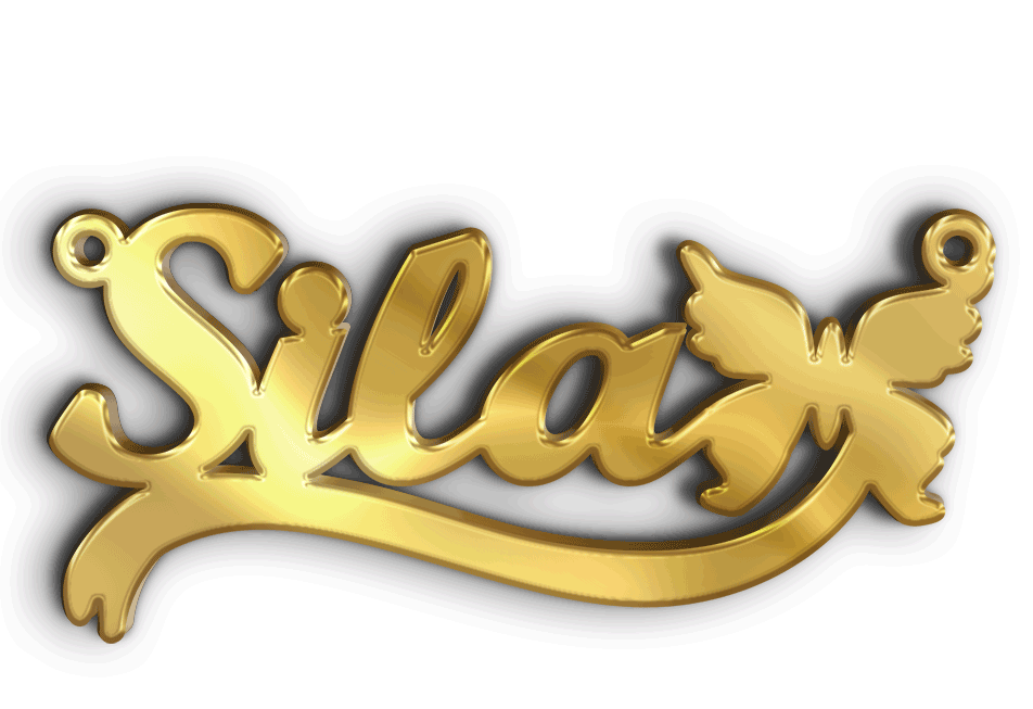 Sila سيلا · تصميم خط عربي ومجوهرات ليزر · مسار مغلق للفايبر ليزر · Gold Name - اسمك ذهب